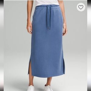 Lululemon Bound To Bliss Pitch Blue Sweatshirt Skirt Drawstring Soft Size 14